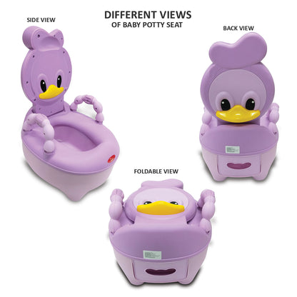 Apple Baby Duck Design Baby Potty Seat with High Back Support, Anti-Slip Base & Removable Inner Pot PS1046