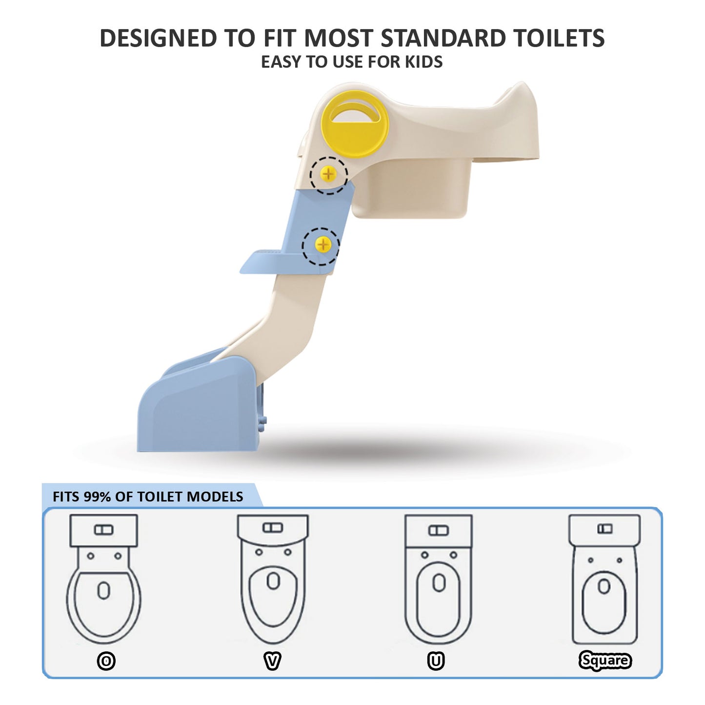Apple Baby Kids Potty Training Seat with Ladder & Cushioned Seat | Foldable Toilet Trainer for Toddlers | Anti-Slip Step Ladder Potty Seat for Boys & Girls PS1066