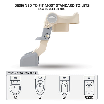 Apple Baby Kids Potty Training Seat with Ladder & Cushioned Seat | Foldable Toilet Trainer for Toddlers | Anti-Slip Step Ladder Potty Seat for Boys & Girls PS1066