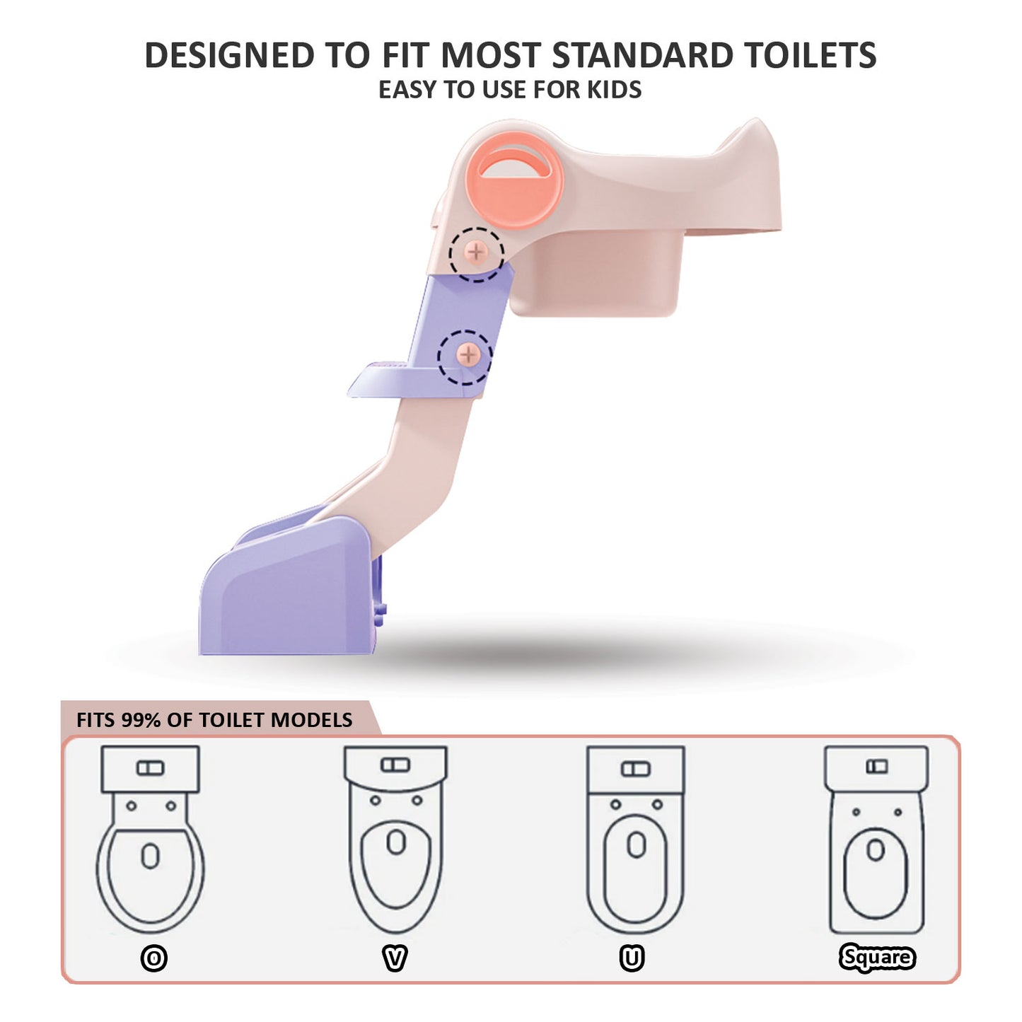 Apple Baby Kids Potty Training Seat with Ladder & Cushioned Seat | Foldable Toilet Trainer for Toddlers | Anti-Slip Step Ladder Potty Seat for Boys & Girls PS1066