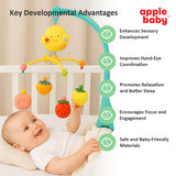 Apple baby Rotating Rattle Toy for Baby Cradle | Musical Hanging Toy for Newborns & Infants | Soothing & Colorful Crib Accessory
