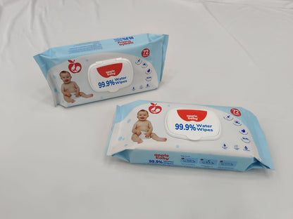Apple Baby Extra Large Size Baby Wipes for Newborns | 99.9% Water Based AC473 (Pack of 3)