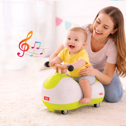 Apple Baby Zoomie Car | 360° Spin Ride-On Toy | Multi-Directional Caster Wheels | Wooden-Style Handle AR154
