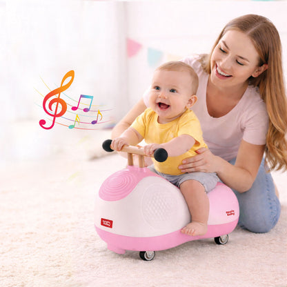 Apple Baby Zoomie Car | 360° Spin Ride-On Toy | Multi-Directional Caster Wheels | Wooden-Style Handle AR154