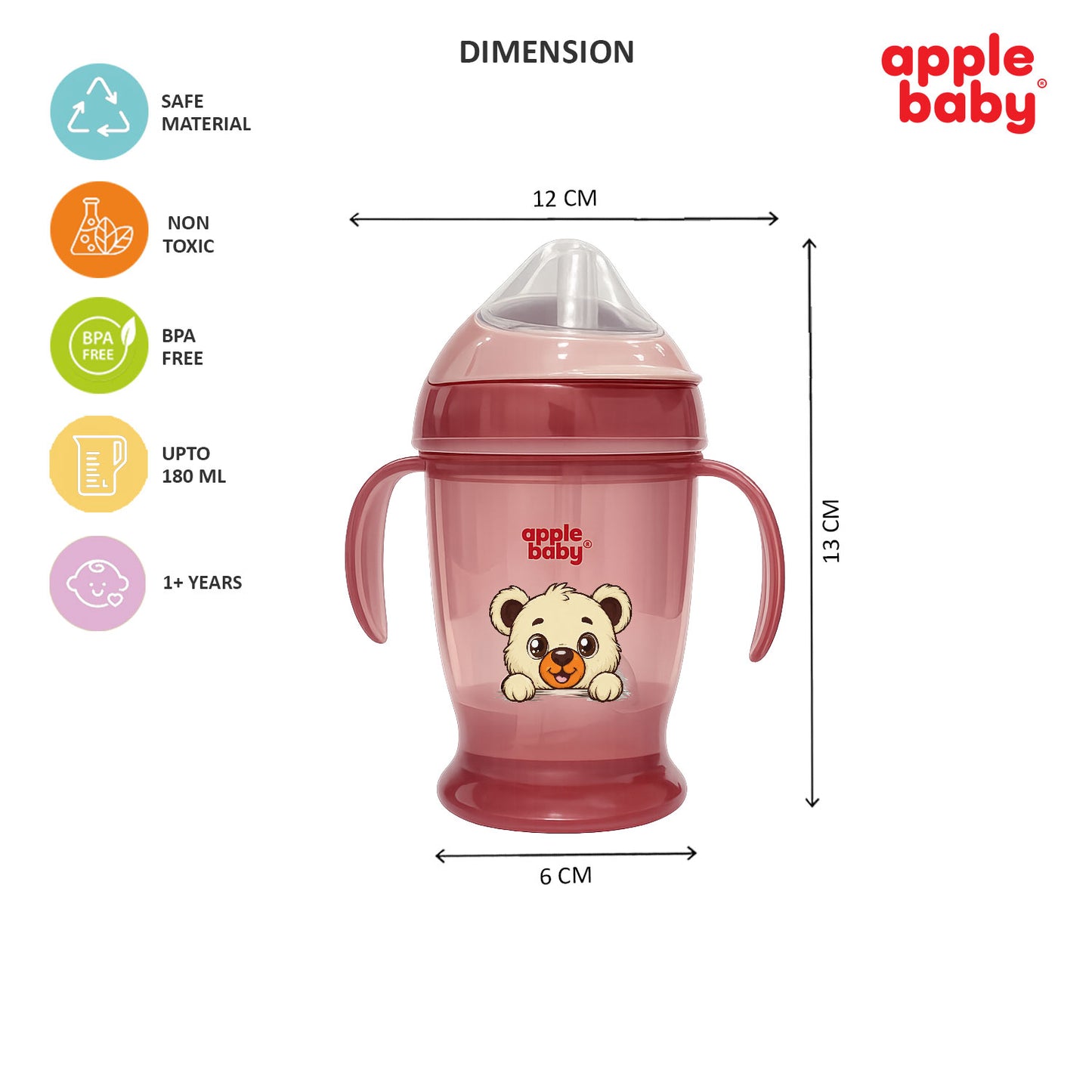 SIPPER CUP(2 IN 1 SPOUT & STRAW)180ML_AC410