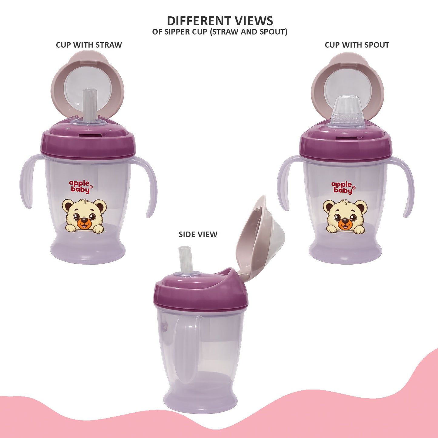 SIPPER CUP(2 IN 1 SPOUT & STRAW)180ML_AC410
