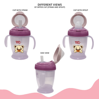 SIPPER CUP(2 IN 1 SPOUT & STRAW)180ML_AC410